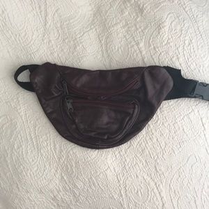 Plum leather fanny pack